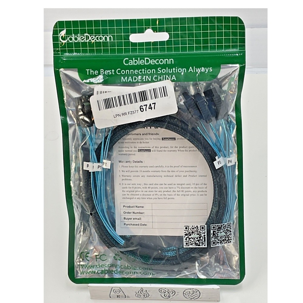 CableDeconn SATA‎ Cables 4 Pack Black and Blue
